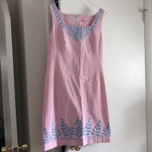 NWT Lilly Pulitzer embroidered seersucker dress